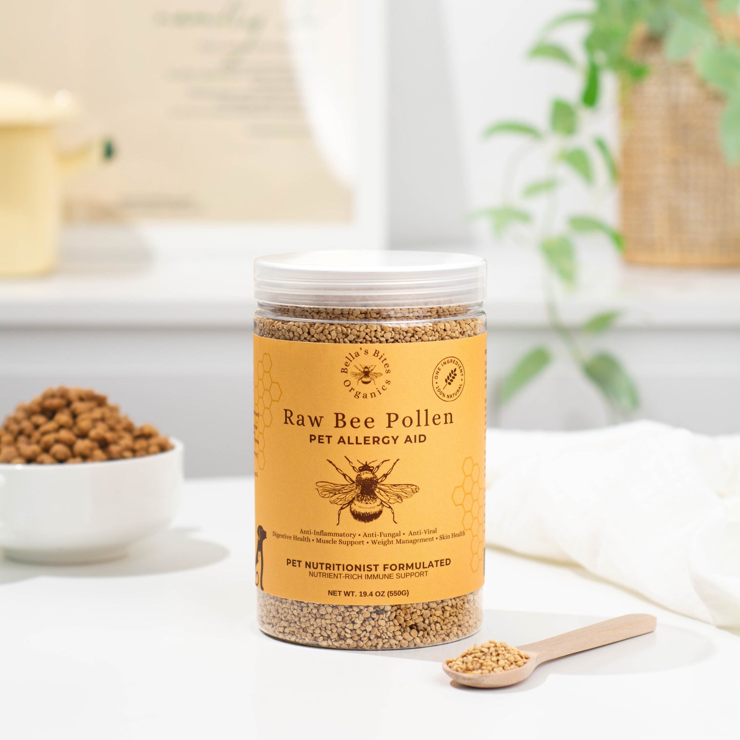 Organic Raw Bee Pollen Supplement Food Topper [Allergy Relief]